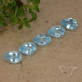 Gemas de Topacio Azul Cielo natural de 2.46 ct, En forma de pera, VVS-VS