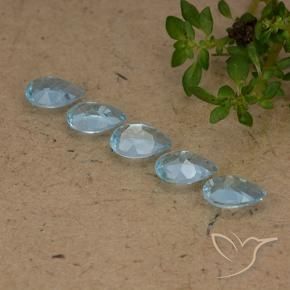 Gemas de Topacio Azul Cielo natural de 2.46 ct, En forma de pera, VVS-VS
