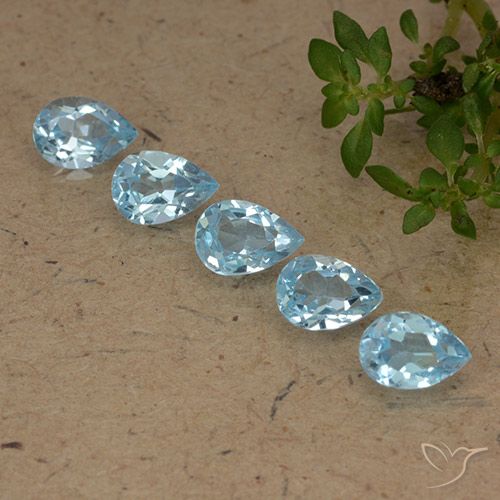 2.78ctw Natural Azul Cielo Topacio, En forma de pera, VVS-VS
