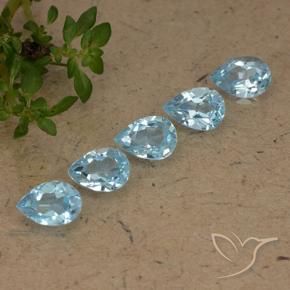Gemas de Topacio Azul Cielo natural de 2.78 ct, En forma de pera, VVS-VS