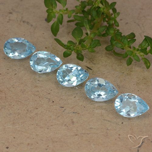 2.55ctw Natural Azul Cielo Topacio, En forma de pera, VVS-VS