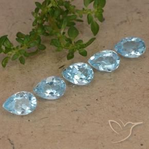 Gemas de Topacio Azul Cielo natural de 2.55 ct, En forma de pera, VVS-VS