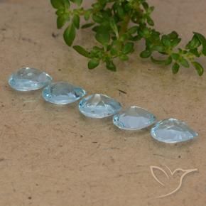 Gemas de Topacio Azul Cielo natural de 2.55 ct, En forma de pera, VVS-VS