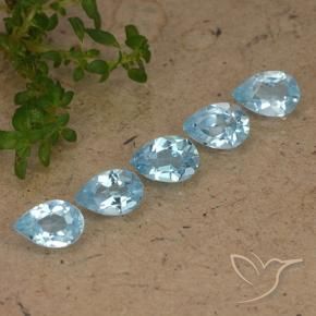 Gemas de Topacio Azul Cielo natural de 2.32 ct, En forma de pera, VVS-VS