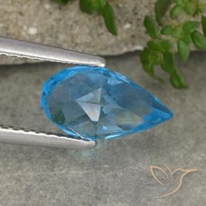 Topacio Azul Suizo natural de 2.67 ct, Corte Briolette, VVS-VS