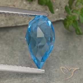 Topacio Azul Suizo natural de 2.67 ct, Corte Briolette, VVS-VS