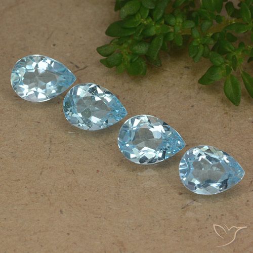 3.15ctw Natural Azul Cielo Topacio, En forma de pera, VVS-VS