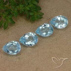 Gemas de Topacio Azul Cielo natural de 3.15 ct, En forma de pera, VVS-VS