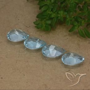 Gemas de Topacio Azul Cielo natural de 3.15 ct, En forma de pera, VVS-VS