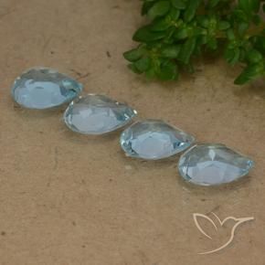 Gemas de Topacio Azul Cielo natural de 3.45 ct, En forma de pera, VVS-VS