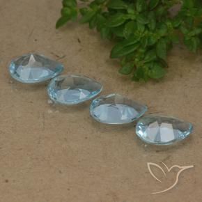 Gemas de Topacio Azul Cielo natural de 3.20 ct, En forma de pera, VVS-VS