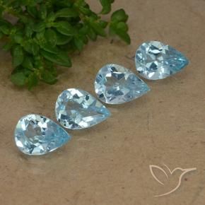 Gemas de Topacio Azul Suizo natural de 2.88 ct, En forma de pera, VVS-VS