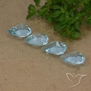Gemas de Topacio Azul Suizo natural de 2.88 ct, En forma de pera, VVS-VS