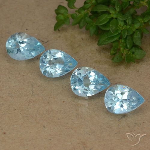2.88ctw Natural Azul Suizo Topacio, En forma de pera, VVS-VS