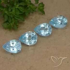 Gemas de Topacio Azul Suizo natural de 2.88 ct, En forma de pera, VVS-VS