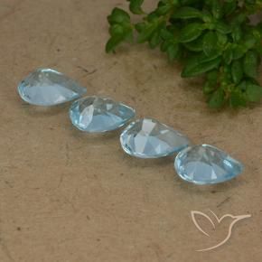 Gemas de Topacio Azul Suizo natural de 2.88 ct, En forma de pera, VVS-VS