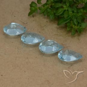 Gemas de Topacio Azul Suizo natural de 3.08 ct, En forma de pera, VVS-VS