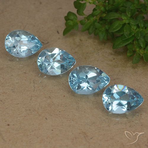 3.61ctw Natural Azul Cielo Topacio, En forma de pera, VVS-VS