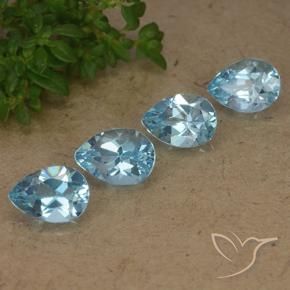 Gemas de Topacio Azul Cielo natural de 3.61 ct, En forma de pera, VVS-VS
