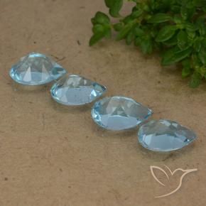 Gemas de Topacio Azul Cielo natural de 3.61 ct, En forma de pera, VVS-VS