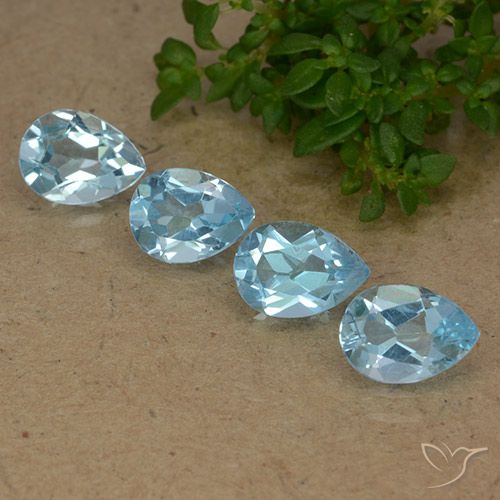 3.36ctw Natural Azul Cielo Topacio, En forma de pera, VVS-VS