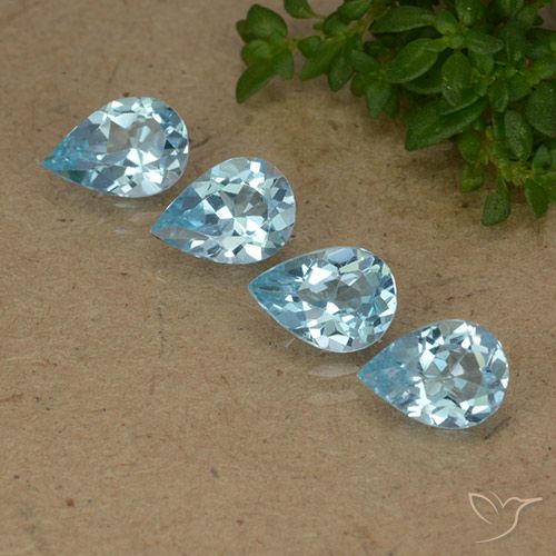 2.68ctw Natural Azul Cielo Topacio, En forma de pera, VVS-VS