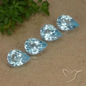 Gemas de Topacio Azul Cielo natural de 2.68 ct, En forma de pera, VVS-VS