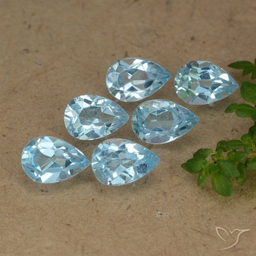 3.11ctw Natural Azul Cielo Topacio, En forma de pera, VVS-VS
