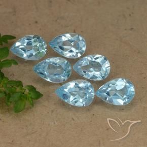 Gemas de Topacio Azul Cielo natural de 3.11 ct, En forma de pera, VVS-VS
