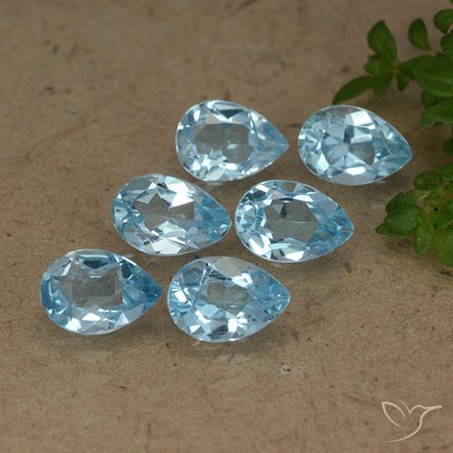 3.28ctw Natural Azul Cielo Topacio, En forma de pera, VVS-VS