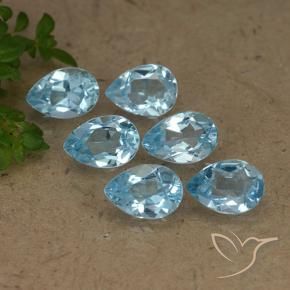 Gemas de Topacio Azul Cielo natural de 3.28 ct, En forma de pera, VVS-VS
