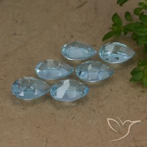 Gemas de Topacio Azul Cielo natural de 3.28 ct, En forma de pera, VVS-VS