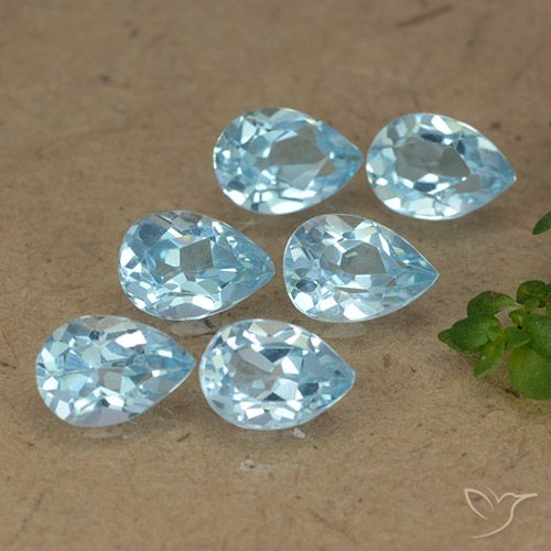 3.21ctw Natural Azul Cielo Topacio, En forma de pera, VVS-VS