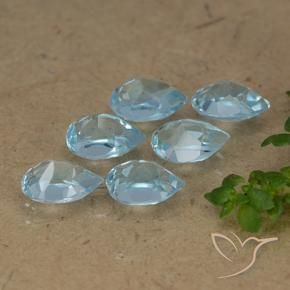 Gemas de Topacio Azul Cielo natural de 3.21 ct, En forma de pera, VVS-VS