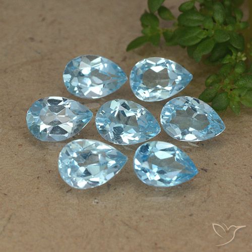 3.83ctw Natural Azul Cielo Topacio, En forma de pera, VVS-VS