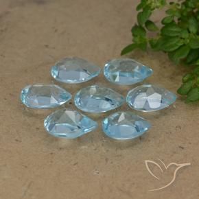 Gemas de Topacio Azul Cielo natural de 3.83 ct, En forma de pera, VVS-VS