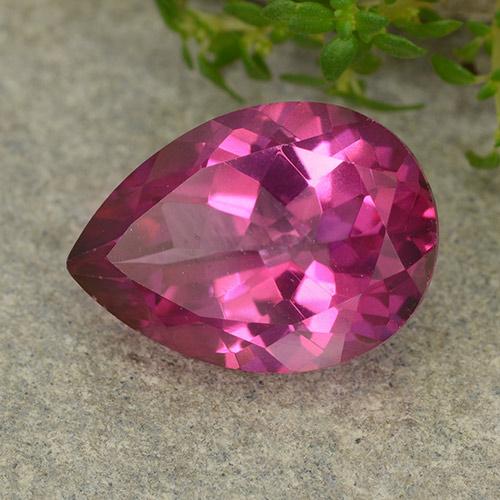 Topacio rosa natural de 6,44 ct, en forma de pera, VVS-VS
