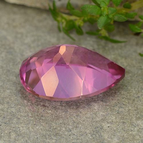 Topacio rosa natural de 6,44 ct, en forma de pera, VVS-VS