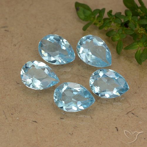 3.87ctw Natural Azul Cielo Topacio, En forma de pera, VVS-VS