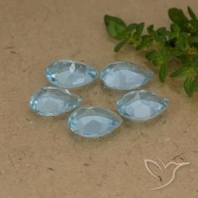 Gemas de Topacio Azul Cielo natural de 3.87 ct, En forma de pera, VVS-VS