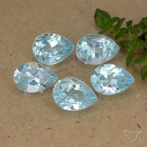 4.39ctw Natural Azul Cielo Topacio, En forma de pera, VVS-VS