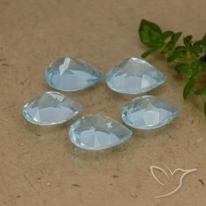 Gemas de Topacio Azul Cielo natural de 4.39 ct, En forma de pera, VVS-VS