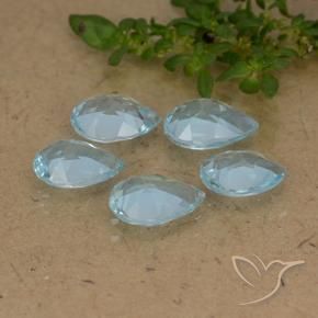 Gemas de Topacio Azul Suizo natural de 3.82 ct, En forma de pera, VVS-VS
