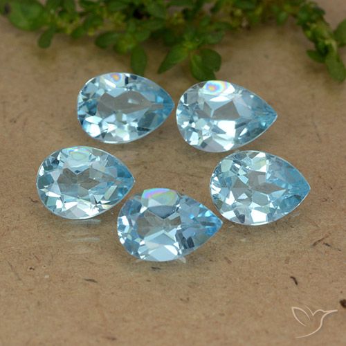 4.36ctw Natural Azul Cielo Topacio, En forma de pera, VVS-VS