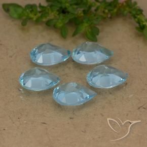 Gemas de Topacio Azul Cielo natural de 4.36 ct, En forma de pera, VVS-VS