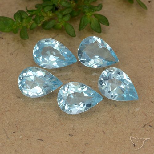 3.33ctw Natural Azul Cielo Topacio, En forma de pera, VVS-VS