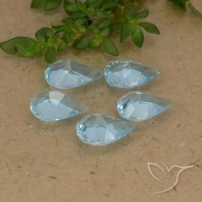 Gemas de Topacio Azul Cielo natural de 3.33 ct, En forma de pera, VVS-VS