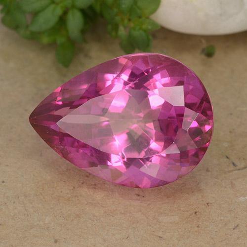 Topacio Rosado oscuro medio natural de 6.73 ct, En forma de pera, VVS-VS