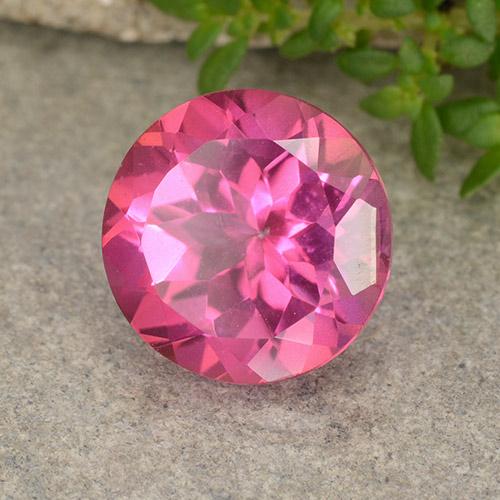Topacio Magenta intenso natural de 4.13 ct, Corte Redondo, VVS-VS