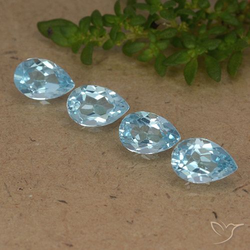 2.12ctw Natural Azul Cielo Topacio, En forma de pera, VVS-VS